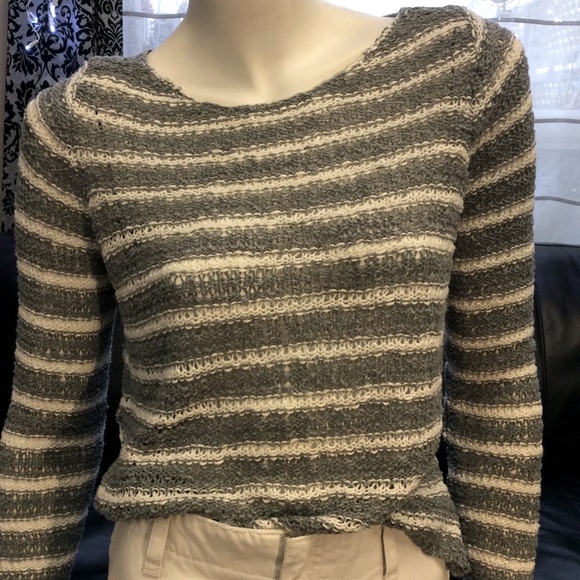 Hollister striped long sleeve loose knit top - Picture 1 of 6